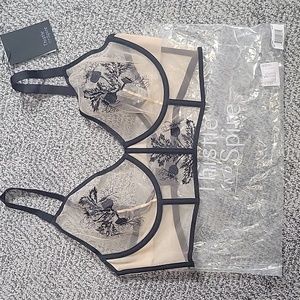 Thistle and Spire brand new sheer bra with ribbing.